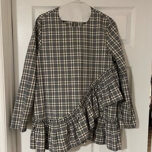 COS Blue and White Checkered Blouse